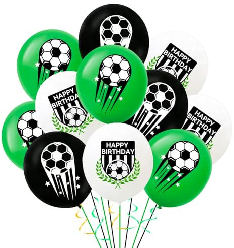 ParPix 18 Stück Fussball Luftballon, 12 Zoll Fußball Luftballon, Fussball Geburtstag Deko Latexballons, Fußball Deko Geburtstag Ballons,Luftballons Fussball Deko Geburtstags Kinder,Fußballparty Ballon