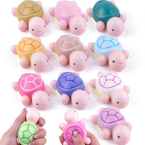 Anboor 12 Stück Squishies Spielzeug Schildkröte Stressbälle Quetschspielzeug Schaum Squishies Stressabbau für Kinder Erwachsene Preise