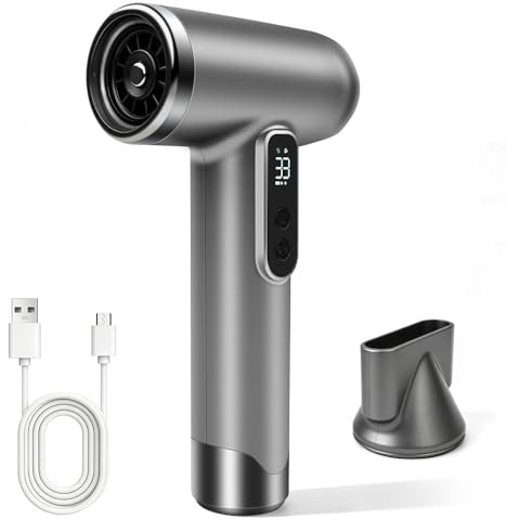 Afenau Secador de Pelo Sin Cable con Bateria, Secador de Pelo Inalambrico con 3 Configuración de Temperatura y 3 Velocidad, SECADOR PELO Bateria Recargable para Camping Senderismo
