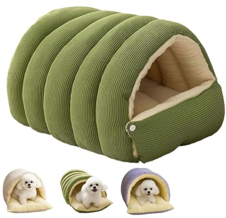 Cozy Monster Cat Bed, Gemütliches Monster-Katzenbett, Flauschiges Katzenbett, Plüsch Katzenhaus Indoor, Komfort Katzenbetts Höhle, Katzen Bettchen waschbar, für Katzen und kleine Hunde (Grün, L)