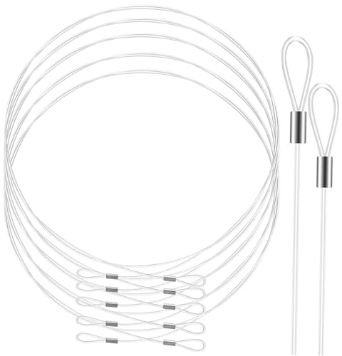 DEARMAMY Bilderaufhängedraht aus Nylon, 12 Stück, Silber, Doppelseitig | Dekoschnur Transparent, Klare Schnur für Projekte und Geburtstagsparty, 1,5m Je Stück