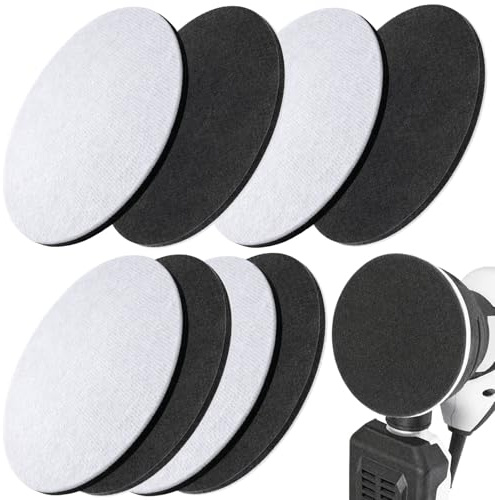 SRunDe 8 Stück Polierpads 150mm für Exzenterschleifer Polierfilz | Polieraufsatz 150mm Klett Polierfilz zum Polieren von Autolack Felgen Holzmöbel Polieraufsatz Kompatibel mit Bosch Festool