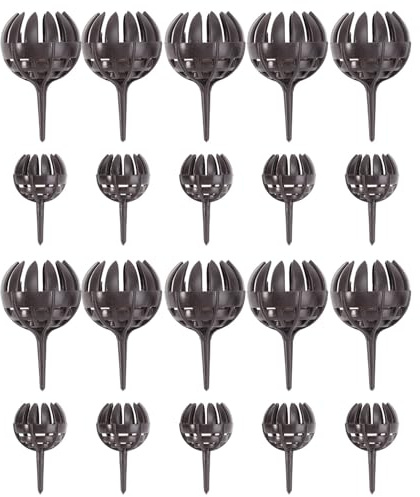 jojofuny Kit 20 Pezzi Scatole per Fertilizzante in Plastica Nero per Bonsai e Piante, Contenitori Rotondi per Concime, per Giardino e, Misure Piccole e Grandi
