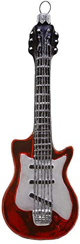 HAMBURGER WEIHNACHTSKONTOR® - Christbaumschmuck - E-Gitarre rot weiß