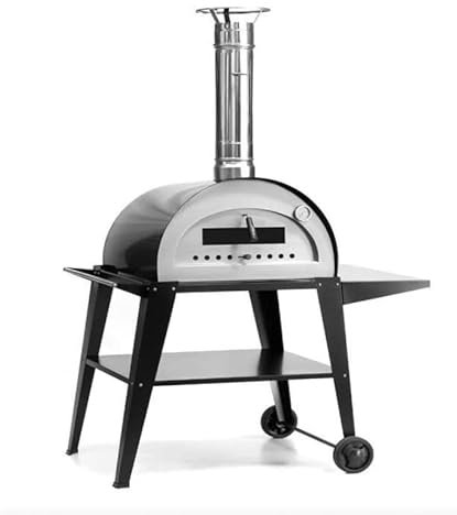 montana evo Wood Fired Pizza Oven Black With Stainless Steel Chimney,