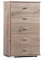 Mobile Cassettiera in legno con 5 CASSETTI per camera da letto soggiorno L.53 x P.33 x H.91 (Grigio)