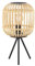 EGLO Tischlampe Bordesley, 1 flammige Tischleuchte Vintage, Natur, Boho, Hygge, Nachttischlampe aus Stahl in Schwarz und Holz in Naturfarben, Wohnzimmerlampe, Lampe mit Schalter, E27 Fassung