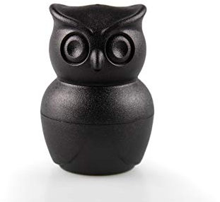 QUALY Salz und Pfeffer Streuer und Eierbecher in einem. Im Eulenformat, schwarz, ca.8x4 cm. Kinder, Essen, Geschenk