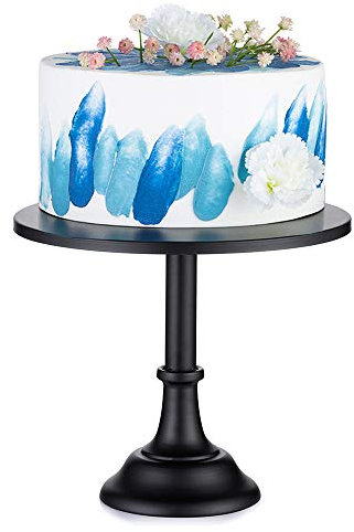 NUPTIO 30cm Black Cake Stand, Afternoon Tea Stands, Cupcake Holder Stand, Simple Style Metal Round Wedding Event Birthday Party Dessert Cupcake Pedestal Display Plate, Cake Stands for Afternoon Tea