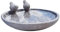 Dio Vogeltränke für den Garten, Vogelbad mit 2 Deko-Vögel für Wildvögel, Naturprodukt mit Rosenornamenten (Ø 24 cm) - Neue, sichere Verpackung - Nicht frostfest