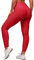 Memoryee Damen Honeycomb Leggings Geraffte Hintern Heben Hohe Taille Push Up Boom Booty Sport Leggings mit Bauchkontrolle Plus Größe Blickdichte Dehnbare Gym Yogahosen/rot/XXL
