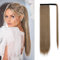 Pferdeschwanz Haarteil Extension Blond Lang Glatt Haarverlängerunge Verlängerung Kunsthaar Natürliches Ponytail Zopf Clip in Magic Paste Wrap Around Ponytail Hairpiece ca.60cm/24zoll 071D