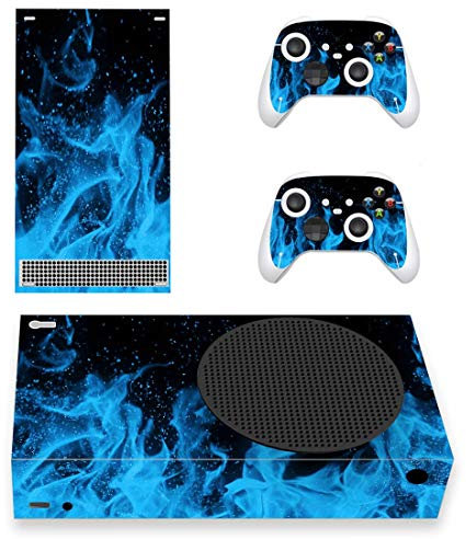 PlayVital Skin für Xbox Series S, Aufkleber Vinyl-Skins Schutzfolie Wrap Abziehbild Abdeckung Stickers Folie für Xbox Series S Konsole Controller-Blaue Flamme