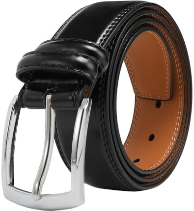 VRLEGEND Ledergürtel Herren Gürtel Herren Leder 35mm für Business und Formelle Anlässe, Anzuggürtel Herrengürtel mit Geschenkbox (140cm, Schwarz)