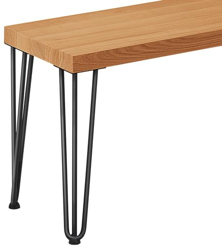 LAMO Manufaktur Sitzbank Esszimmer Holzbank 30x120x47 cm, Möbelfüße Creative Schwarz/Rustikal, LSB-01-A-003-120-9005Cr