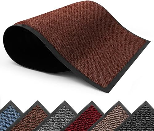 BLADO Door Mat Barrier Mat Non Slip Rubber Mats Washable Light Weight Heavy Duty | Floor Mats Kitchen Rugs Dirt Trapper Doormat Entrance Rug Shoes Scraper Super Absorbent Carpet (60cm x 90cm, Rust)