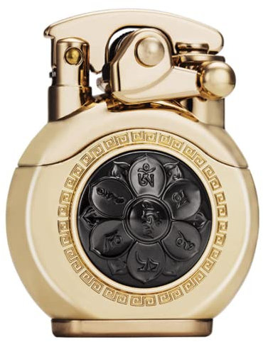 Kerosin-Feuerzeuge, Vintage-Stil, rund, 6 Wörter, klassisches Design, Geschenk oder Sammlung (Gold Schwarz)