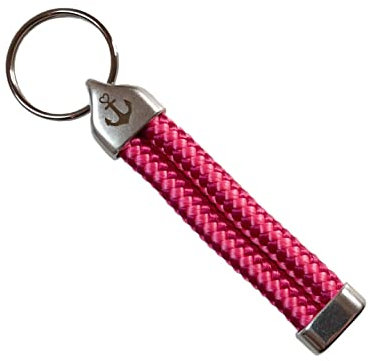 OLAF - Maritimer Schlüsselanhänger aus Segeltau, pink-mix