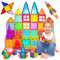 Construction Magnétiques Enfants 80 Pièces Jeu de Éducatifs Cadeau pour Garçons et Filles Jouets Magnétiques Plus Forts Blocs de Constructions Aimantés, STEM 3+ An