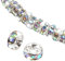 TOAOB 100pcs 4mm Sparkling Crystal Spacer Beads AB Colour Round Rhinestone Rondelle Beads for Jewelry Making Bracelet Necklace Decorations