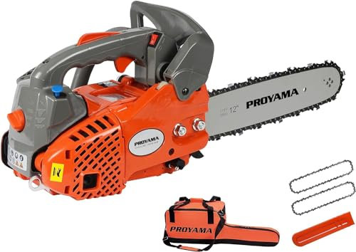 PROYAMA 26CC 2-Cycle Top Handle Small Gas Powered Chainsaw 12 Inch Petrol Handheld Cordless Chain Saw for Tree Wood Cutting