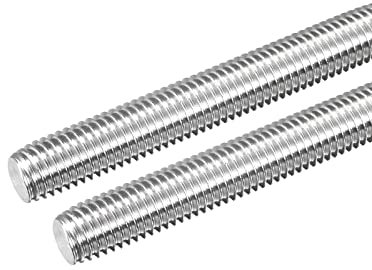 sourcing map Lot de 2 tiges filetées entièrement filetées M14 x 300 mm 2 mm en acier inoxydable 304 à droite