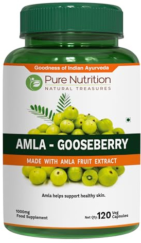Pure Nutrition Amla Extract - 1000mg | 120 Caps | Each Serving Offers benefits equivalent to 8000mg Amla Fruit Powder | Non-GMO | 120 Days Supply