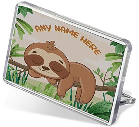 Personalised Sloth Design, Custom With your Name, Animal Lover, Birthday, Christmas, Secret Santa, For Men-Women Fridge Magnet.