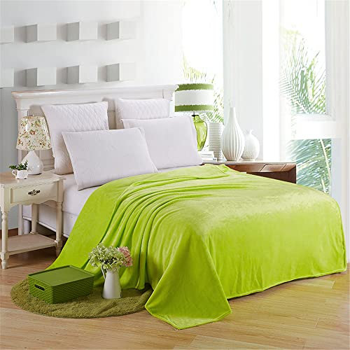 Lukery Kuscheldecke Flauschig, Dicke Warm Couchdecke Extra Weich Wohndecke als Sofadecke, Tagesdecke oder Couchdecke (180x200,Obst grün)