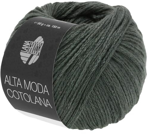 LANA GROSSA Alta Moda Cotolana | Edles Kettengarn aus 45% Schurwolle (Merino superwash), 45% Pima Baumwolle & 10% Polyamid| 50g Wolle zum Stricken & Häkeln | 150m Garn FB 46