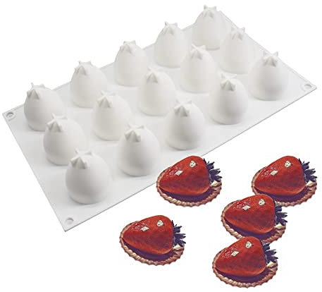 Stampo in silicone antiaderente per pasticceria, cioccolato, torte, dessert, strumenti decorativi fai da te (fragola P _ 30 x 17,3 x 0,5 cm)