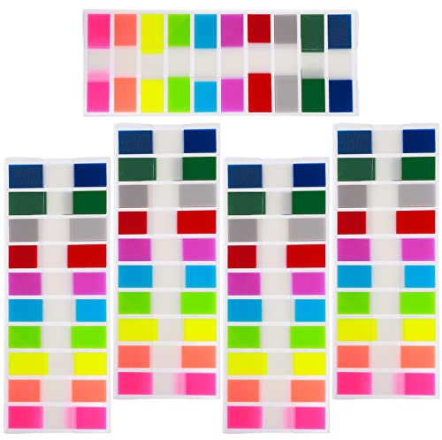 TIESOME Haftnotizen, 900 Stück Transparente Haftnotizen Tabs Klebestreifen PET Mehrfarbig Seitenmarker Notizen Textstreifen für Lesezeichen Studieren Büro Schule Planer Memo (900 Stück Farbe)