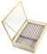 Caja de Joyero Cabilock Vintage Elegante Rectangular de Cristal para Collares, Pendientes, Pulseras, Anillos y Otros Obsequios Pequeños - Color Oro