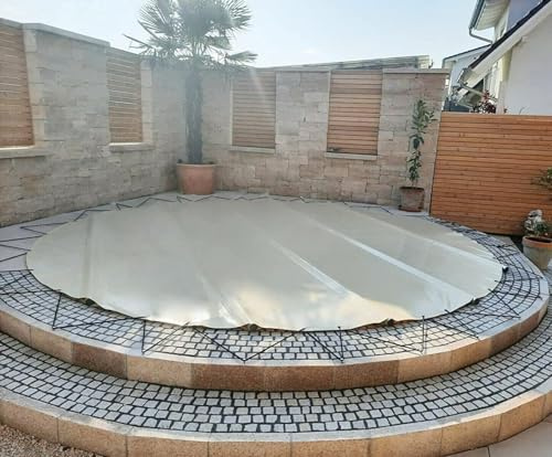 ANKO PLANEN Poolabdeckung rund Stangenabdeckung Ersatzplane aus PVC LKW-Plane – ohne Stangen (Durchmesser der Plane = 300cm, Anthrazit RAL7016)