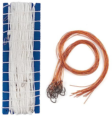 Dr.Fish 100FT/20 Hooks & Snaps Trotline Fishing Set Up with 20/60 Hooks, Monofilament Line, 66lb Breaking Strength