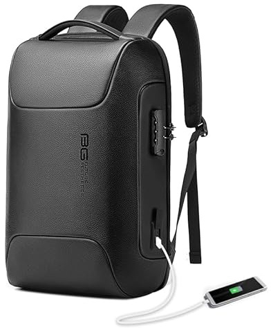 BANGE Zaino Tech per computer portatile per uomo e donna, In pelle., one pocket, moderno