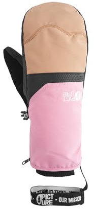 Picture W Kali Mitts Colorblock-Braun-Pink - wasserdichte atmungsaktive Damen Fausthandschuhe, Größe 8 - Farbe Cashmere