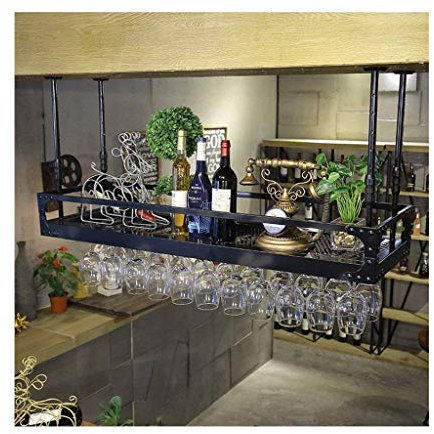 Hängendes Weinglas-Regal, Küchenaufbewahrungsorganisation, industrielles, wandmontiertes Loft-Gitter-Weinregal aus Metall, Weinflaschenregal, Barregal, hängendes Lagerregal für Restaurants