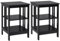 GIANTEX 2er Set Nachttisch, Beistelltisch 3 Ebenen, Sofatisch Couchtisch Holz, Kleiner Kaffeetisch Teetisch Wohnzimmertisch, Nachtschrank Nachtkommode 40x40x61cm für Wohnzimmer Schlafzimmer Schwarz