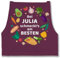 Schürze - Kochschürze - Bei Name schmeckts am besten I Veggie I Vegetarisch I Geschenkidee Köche I Hobbyköche - 85x69 - Aubergine - personalisierte kochschuerze küche kochschürzen