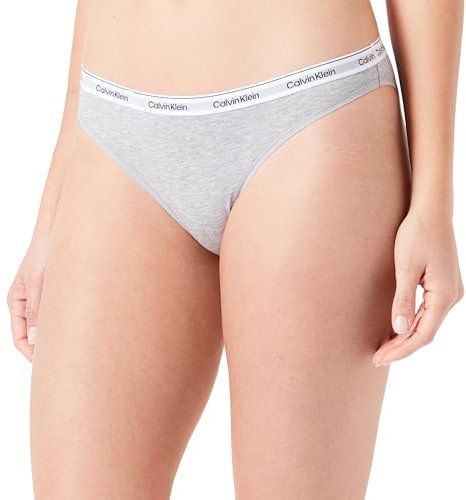 Calvin Klein Slip Forme Bikini Femme sous-Vêtement, Gris (Grey Heather), L