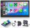 Double Din Car Stereo Wireless Carplay, Rimoody 7 Inch HD Touchscreen 2 Din Car Radio Head Unit with Android Auto Mirror Link, Bluetooth, FM, EQ SWC/USB/TF/AUX/UI Remote Control + Backup Camera