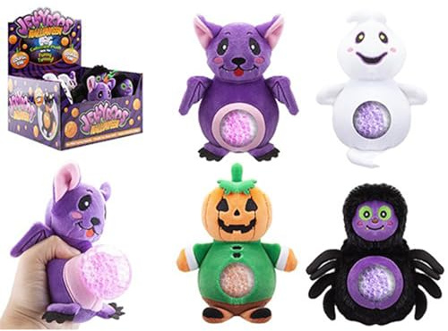 Jellyroos Halloween mit Perlen im Inneren (15 cm), 1 Stück, bezauberndes Plüschtier, perfekter Stressabbau, Partygeschenk und gruseliges Geschenk für Kinder