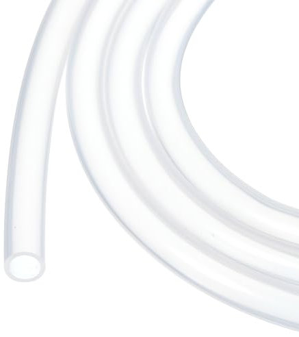 Rebower Silikonschlauch Lebensmittelecht 7mm ID x 9mm OD, 5 Meter Kondensatschlauch, Transparenter Wasserleitung für Pumpen, Siphons, Entwässerung, Bewässerung