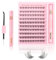 Kiusatig Kit Extension Cils Individuel 100PCS Kit Faux Cils Naturel Avec Lash Bond et Seal D Curl Cils Extension de Cils Professionnel 8-16mm Mix kit extension de cils complet debutant (W54 Kit)