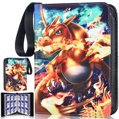 Sammelalbum für Pokemon Karten, 60 Seiten 1080 Taschen Sammelkarten Album,Tragbar Wasserdicht PU Karten Halter,Sammelkartenalben Es ist das Geschenk für Kinder