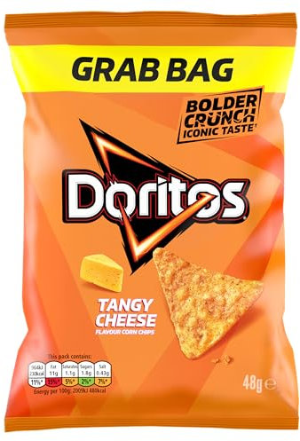 Doritos Tangy Cheese Tortilla Chips Grab Bag Crisps 48g (Case of 24)