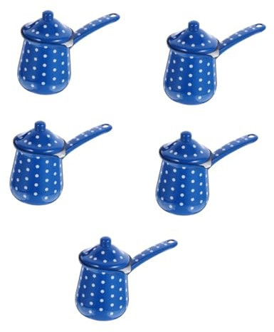 Garneck 5St Kaffeekanne aus Emaille Mokkakocher Herd Milchdampfer Cezve Kaffeekanne kaffeespender milchflasche wasserkocher kaffeevollautomaten Retro-Kaffeekessel kompakte Kaffeekanne