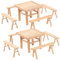 Vaguelly Puppenmöbel DIY Set Erwachsene 2 Sets Öbel Modell BAU Tisch Und Stühle Puzzle Für DIY Zur Montage Und Demontage Von Öbeln Pädagogisches Holzspielzeug Für Puppenhäuser