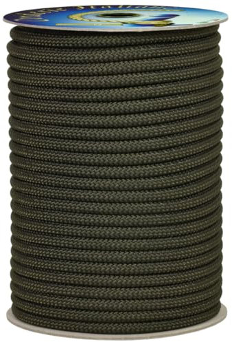 Corderie Italiane 006106098 Doppia treccia skipper alta tenacità, verde militare, 6 mm - 100 metri
